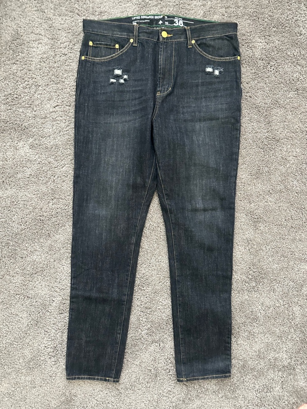 LRG Men’s Slim True Taper Raw Black Jeans - Size 36